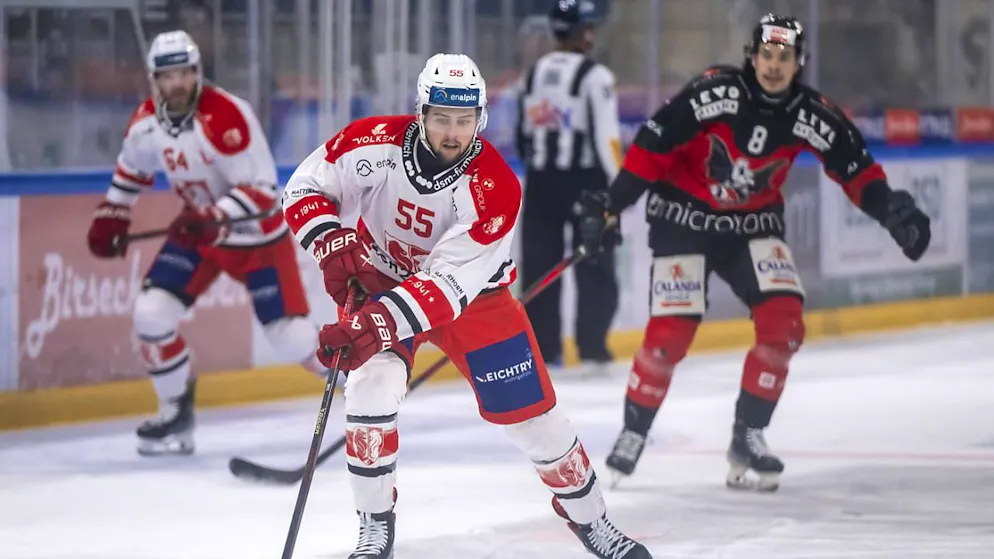 Der Visper Stürmer Dario Burgener war beim Sieg in Basel mit je einem Tor und Assist ein Aktivposten