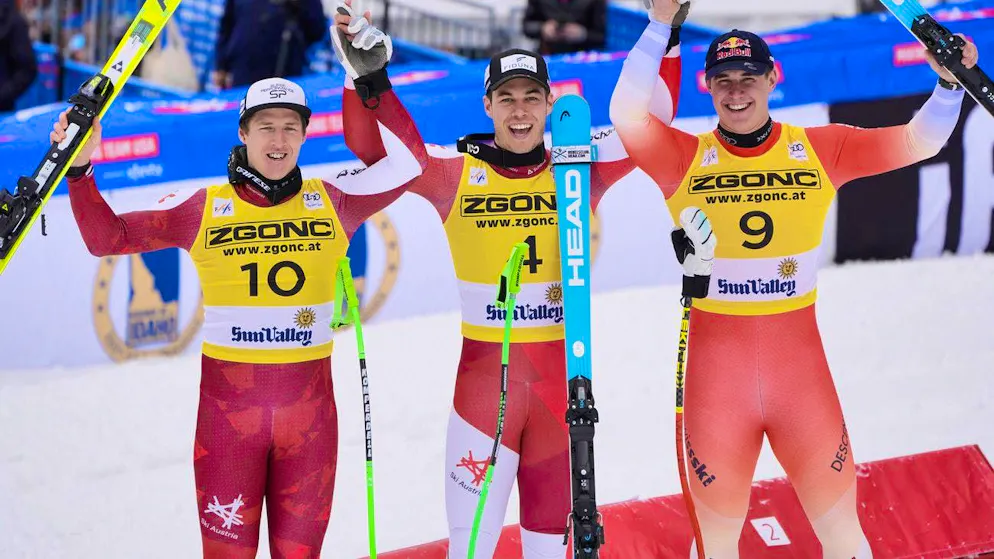 An unusual picture in the men's World Cup: Austria celebrates a victory.