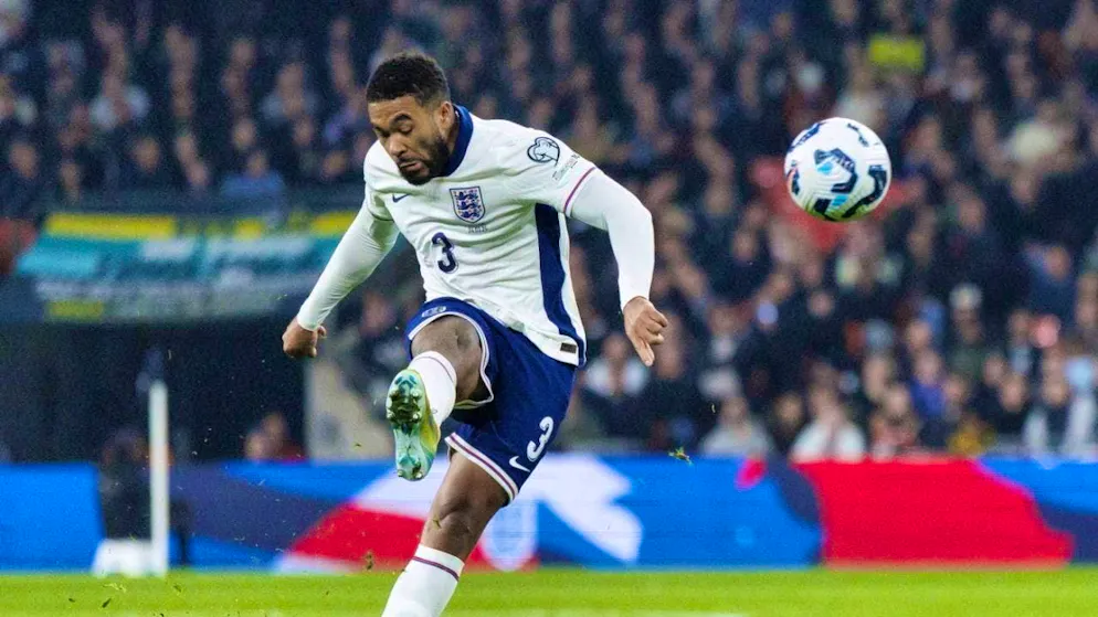 Reece James gives England the lead against Latvia with a spectacular free-kick