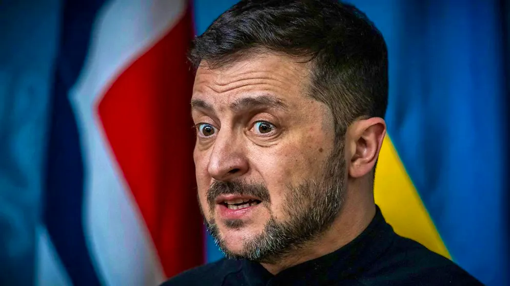 ARCHIVE - Volodymyr Zelensky, President of Ukraine, speaks during a joint press conference with Prime Minister Jonas Gahr Støre. Photo: Ole Berg-Rusten/NTB Scanpix/dpa