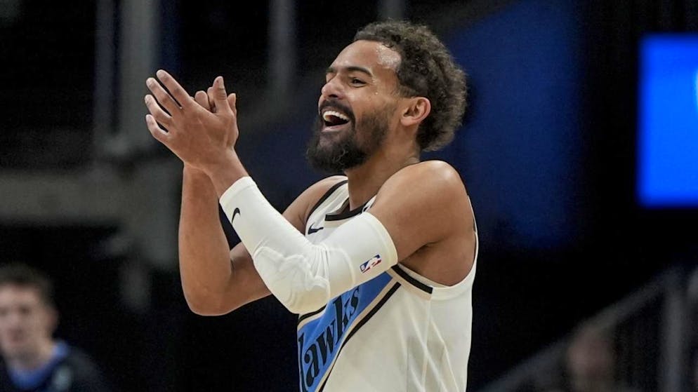 Atlanta Hawks Trae Young freut sich über einen weiteren Sieg