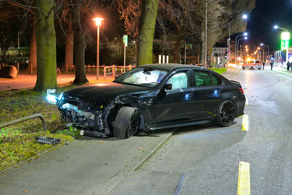 The BMW was completely destroyed in the accident. 
