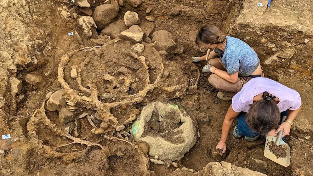 Under the guidance of archaeologists from Durham University, they were painstakingly recovered.