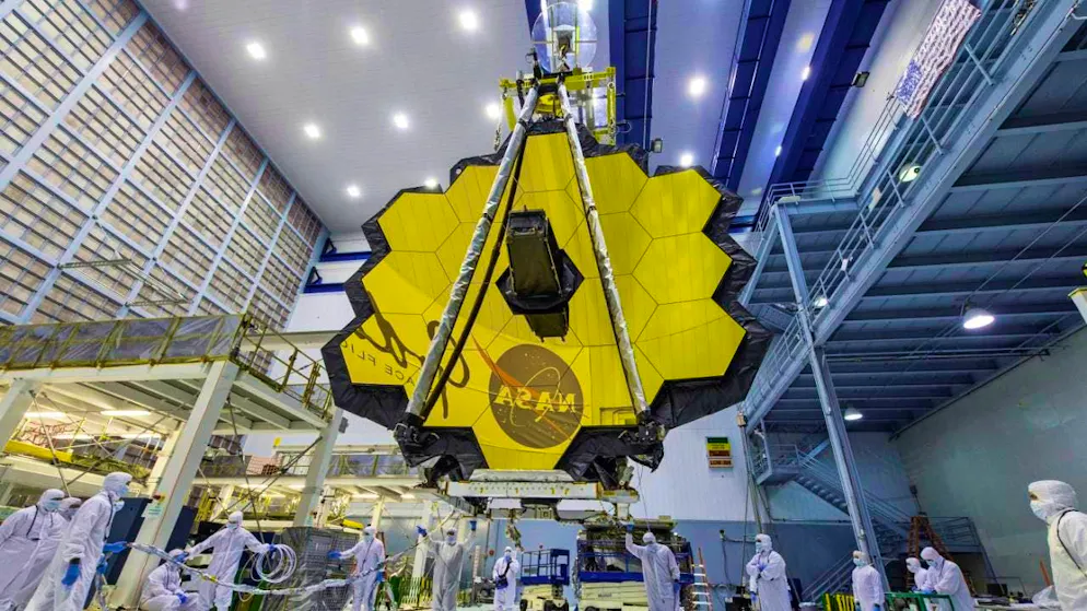 The "James Webb" telescope was built jointly by the space agencies in Europe, the USA and Canada and was launched into space at the end of 2021. (archive image)