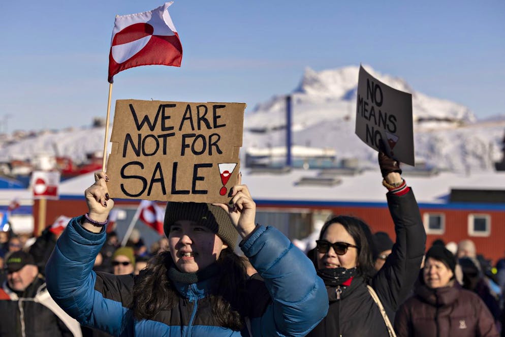 Protest in Nuuk am 15. März.