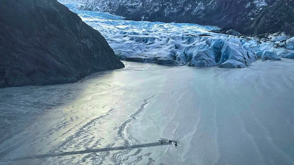 The small plane crashed onto a frozen lake and half sank into the water. (March 24, 2025)