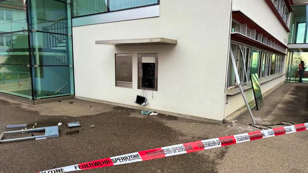 In addition to the ATM, the interior of the bank was also damaged by the detonation of the explosive.