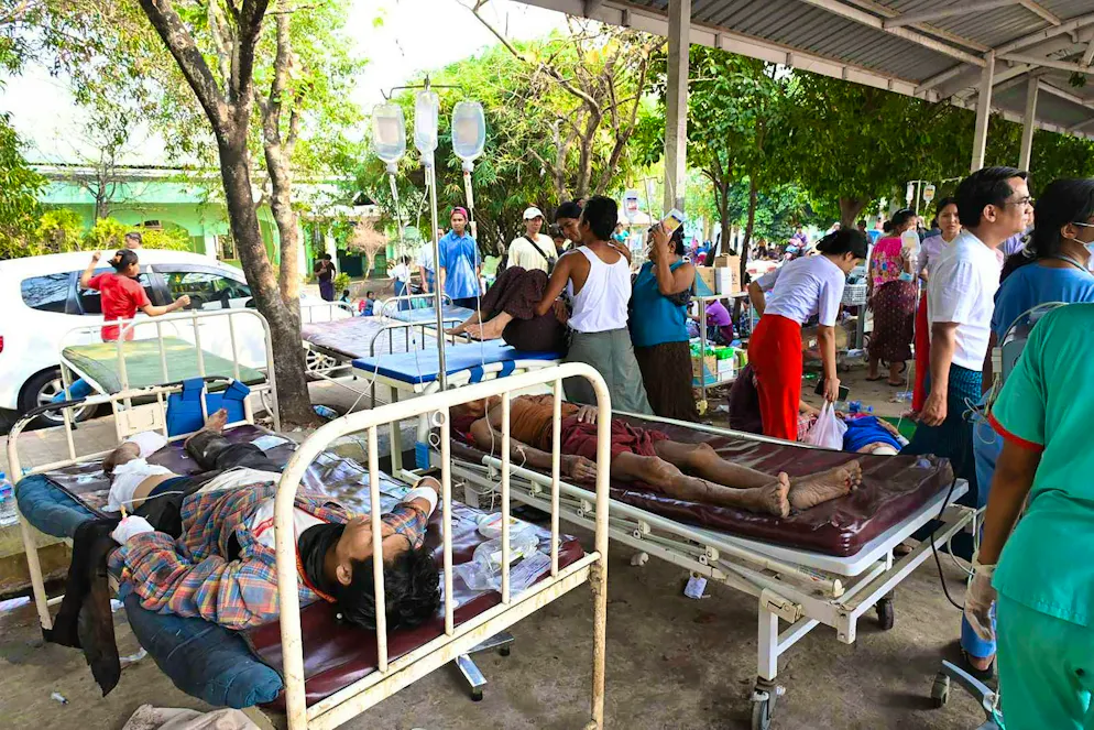 More than 1000 confirmed dead after earthquake in Myanmar. Hundreds of people in Myanmar were injured in the earthquake. 