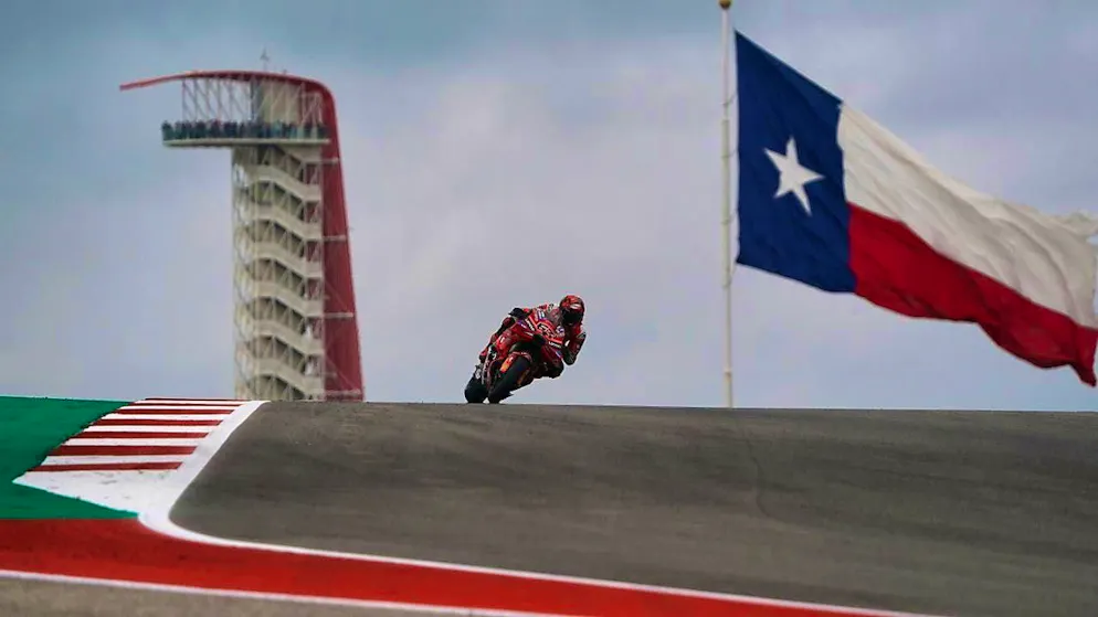 Francesco Bagnaia rides towards victory in Austin