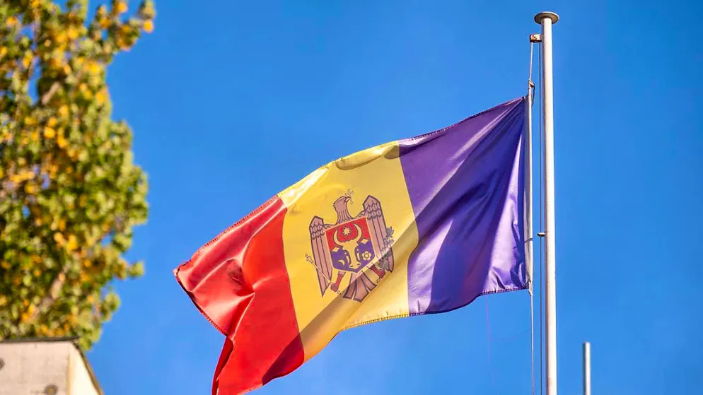 ARCHIVE - The flag of the Republic of Moldova. Photo: Christophe Gateau/dpa