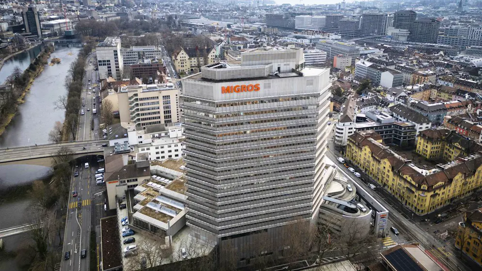 Der Migros Hauptsitz am Zürcher Limmatplatz: Mibelle ist zukünftig eine spanische Marke.