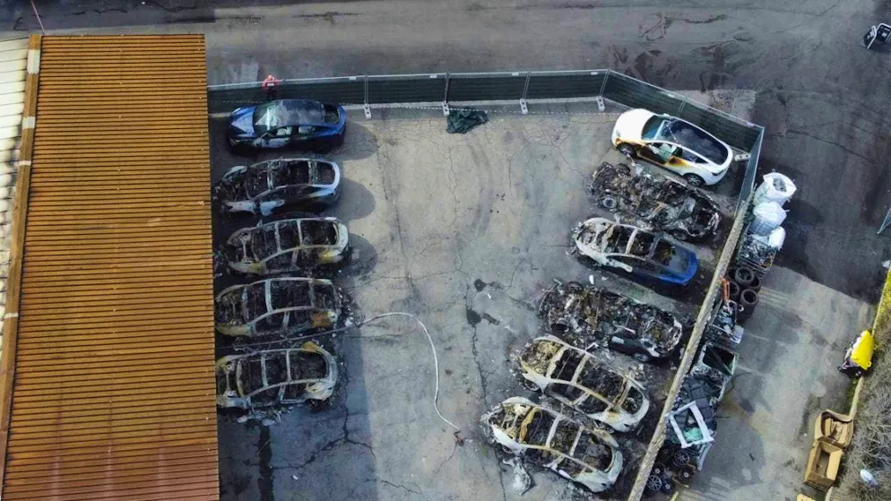 Burnt-out Teslas: The vehicles of controversial founder Elon Musk were damaged in Rome. (archive picture)