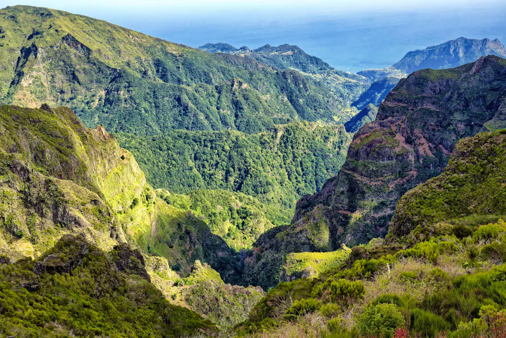 Gebirgslandschaft in der Nähe des Pico do Areeiro, Felsen auf Madeira (Symbolbild).