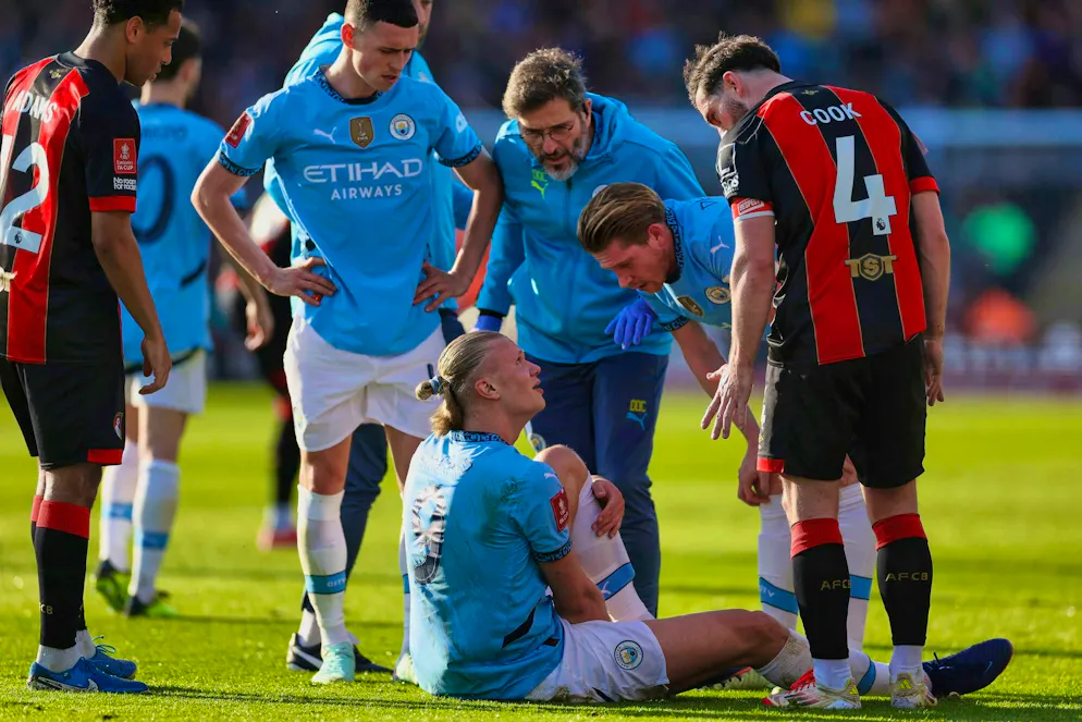 Erling Haaland is out injured at Manchester City for the time being.