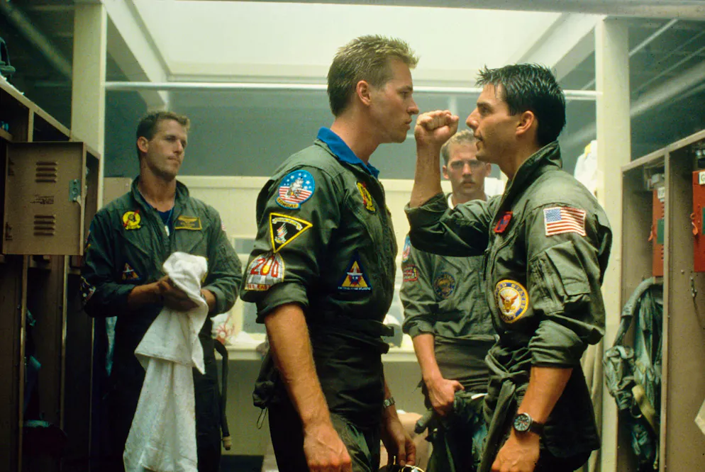 Lutto: è morto l'attore americano Val Kilmer. L'attore è anche ricordato per la sua interpretazione di Iceman in «Top Gun» (1986) di Tony Scott (qui con Tom Cruise).