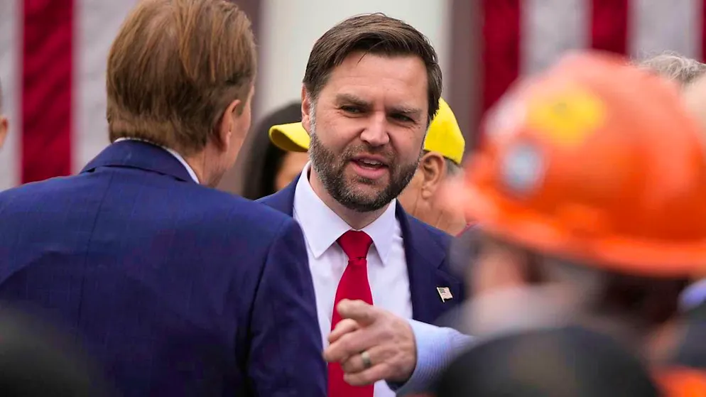 US Vice President J.D. Vance speaks after an event hosted by US President Trump to announce new tariffs in the Rose Garden of the White House. Photo: Mark Schiefelbein/AP/dpa