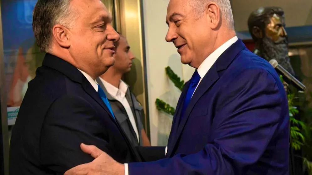 ARCHIVE - 19.07.2018, Israel, Jerusalem: Benjamin Netanyahu (r), Prime Minister of Israel, receives Viktor Orban, Prime Minister of Hungary, in his office. Photo: Debbie Hill/Pool UPI/AP/dpa