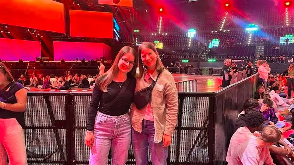 These two visitors won tickets in the competition.