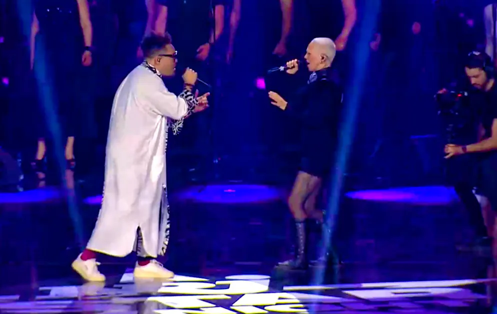 Stefanie Heinzmann is at the Energy Star Night for the fourth time. Here on stage with singer Marc Sway.