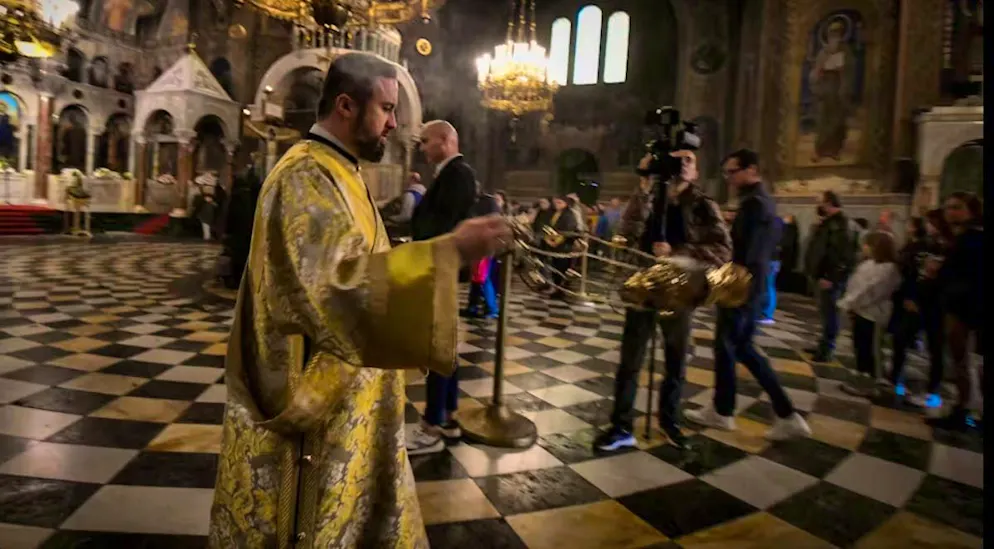 In Bulgaria, eggs are smashed against the wall after the Easter service. If the egg remains undamaged, a blessed year awaits.