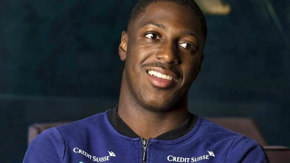 Roggerio Nyakossi, pictured at a media event with the U19 national team two and a half years ago