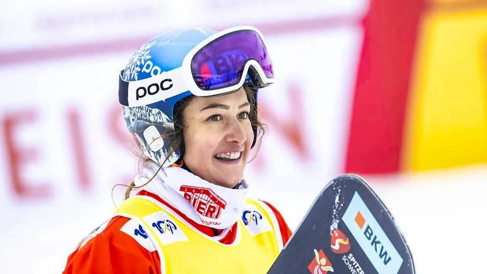 Sina Siegenthaler climbs onto the podium in the penultimate race of the season