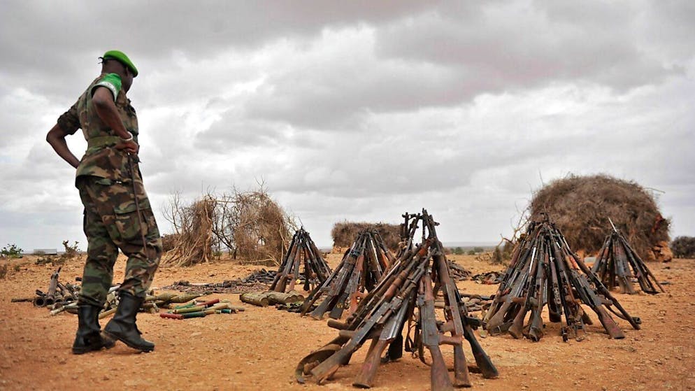 Armi confiscate ai combattenti di al-Shabaab.