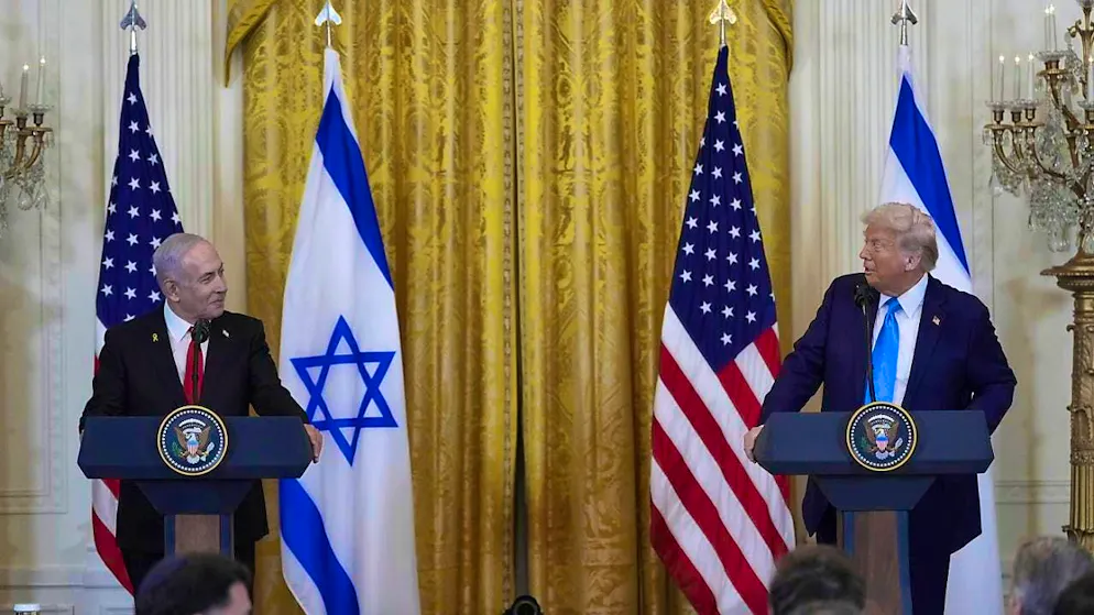 ARCHIVE - US President Donald Trump (r) receives Israeli Prime Minister Benjamin Netanyahu today. Photo: Alex Brandon/AP/dpa