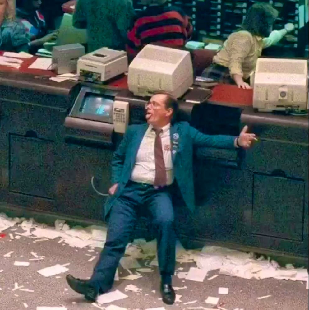 Il 19 ottobre 1987, sulla piazza di negoziazione della Borsa di New York.