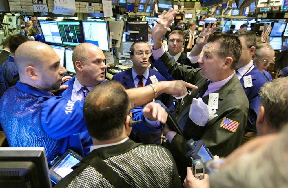 Ciò che era iniziato in modo innocuo si è concluso in modo drammatico. La Borsa di New York nel 2008 durante il crollo.