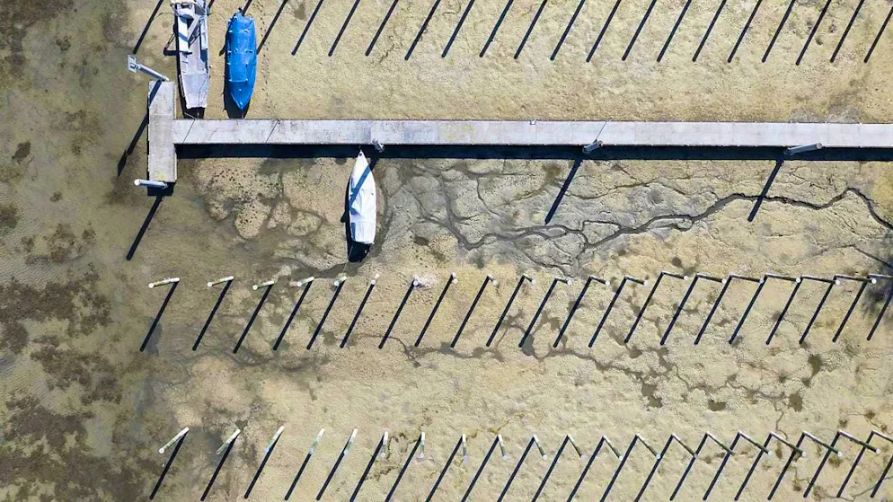 Lake Constance is severely affected by the current drought.