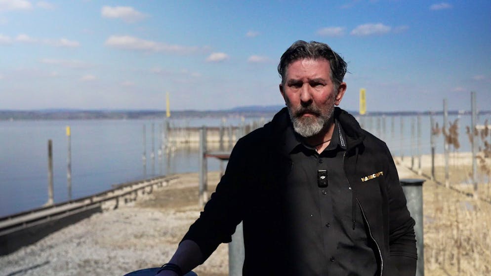 Water level in Lake Constance at record low. 