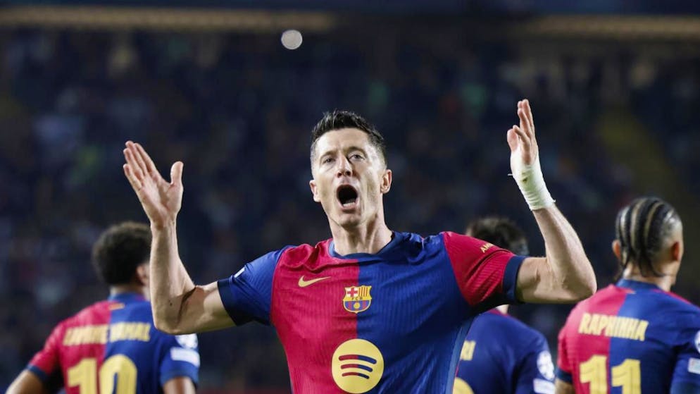 Jubelt einmal mehr gegen seinen Ex-Klub: Robert Lewandowski trifft doppelt für den FC Barcelona im Viertelfinal-Hinspiel der Champions League gegen Dortmund