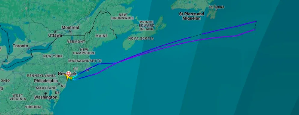 The American Airlines plane had been en route for two hours when it had to return to New York because of a rioting passenger.