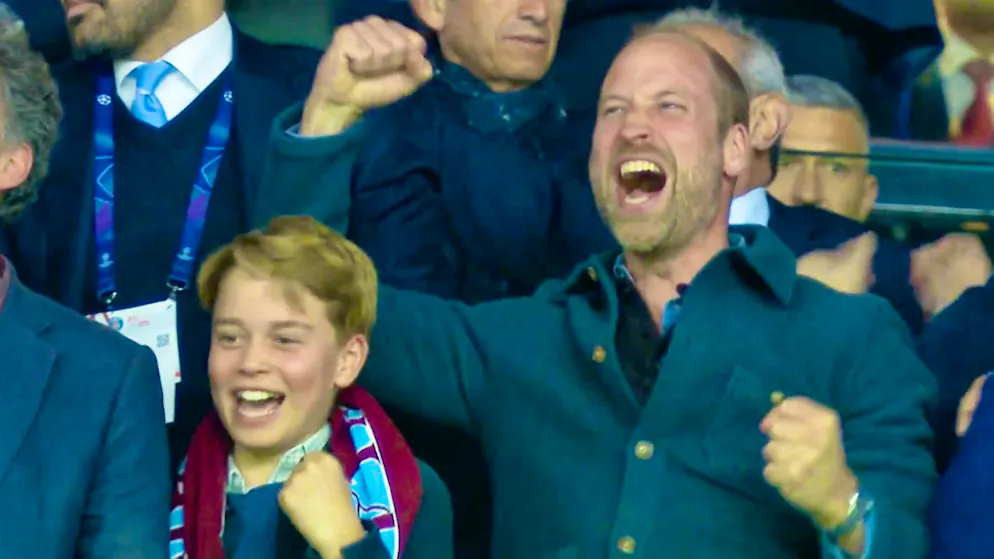 Visita reale in Champions. Il principe William e il figlio George tifano e soffrono con l'Aston Villa