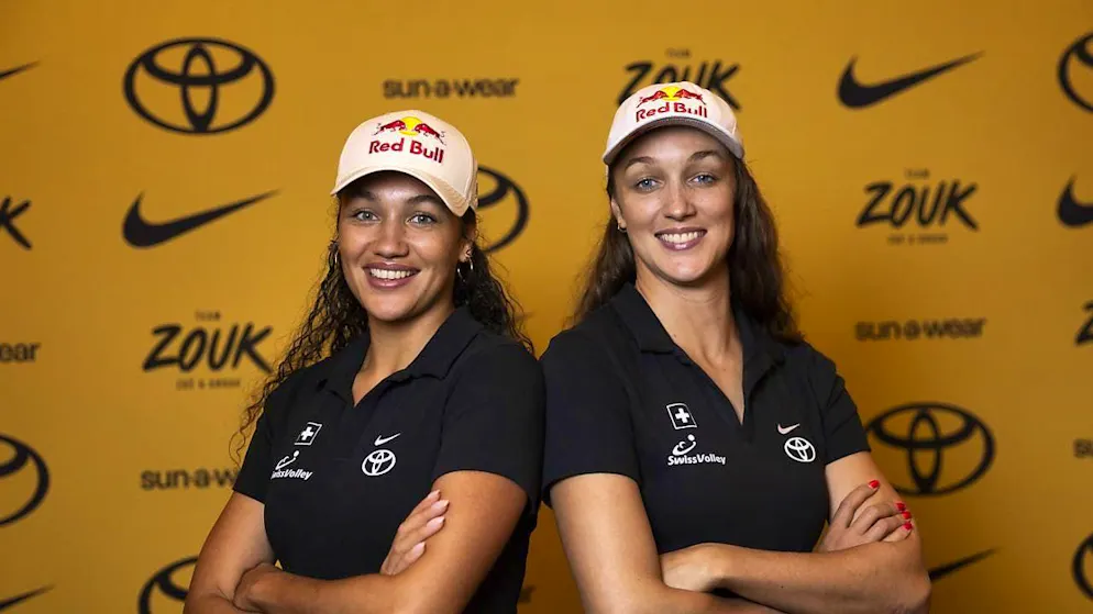 Zoé (left) and Anouk Vergé-Dépré turn up the heat in Brazil after their opening defeat.