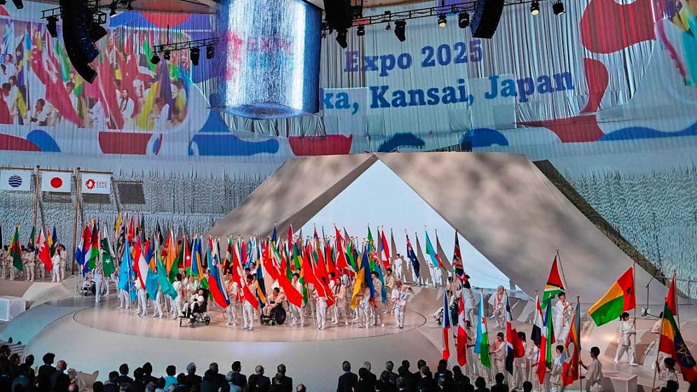 Immagini della cerimonia di pre-apertura dell'Expo 2025 a Osaka