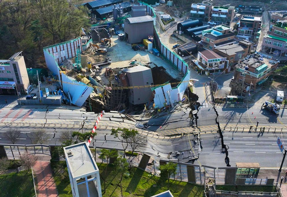 Before the collapse, workers had discovered cracks in the pillars.  