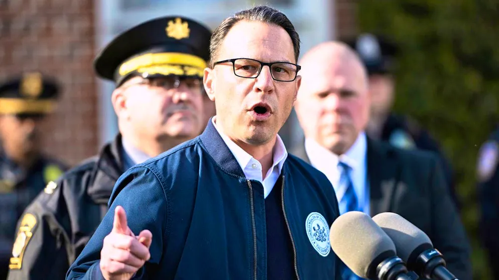 Arrest after fire at US governor's residence - Gallery. Josh Shapiro at a press conference outside the governor's residence on Sunday. The Democratic governor of Pennsylvania was briefly floated as a possible running mate for Kamala Harris.