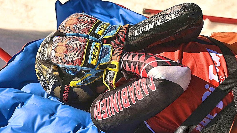 Federica Brignone after her serious crash in the national championships