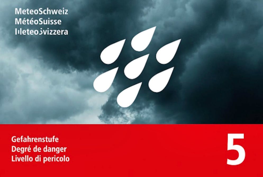 MétéoSuisse a émis une alerte de niveau 5/5 pour la région du Simplon et de Saas-Fee. Du jamais depuis 2001.
