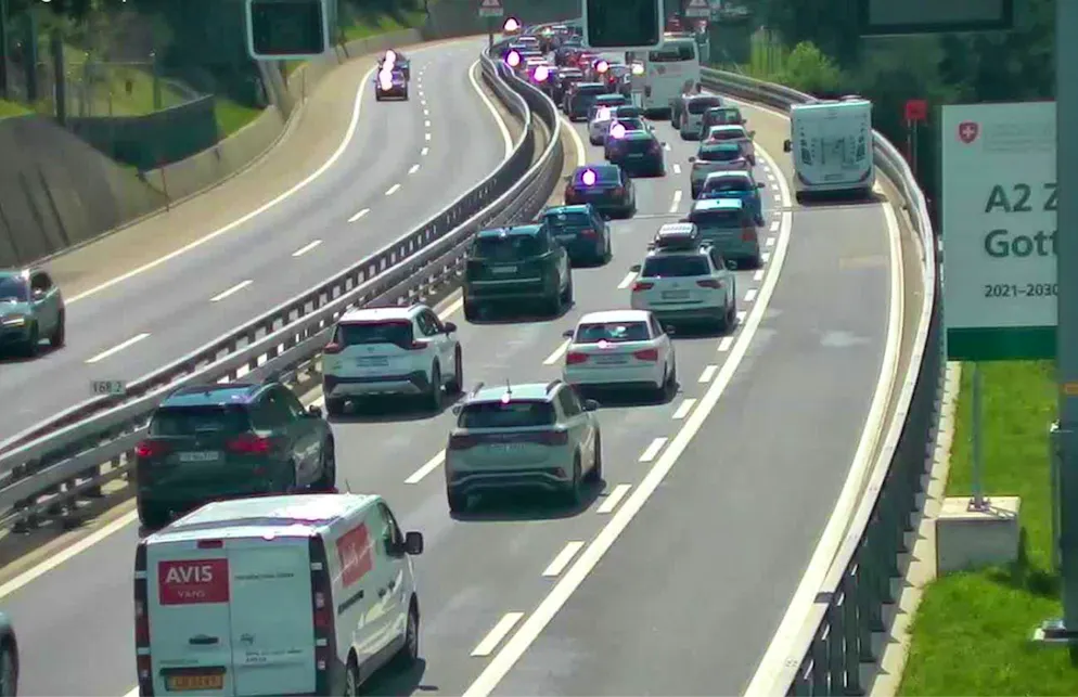 At least the weather is improving in the Gotthard congestion area.