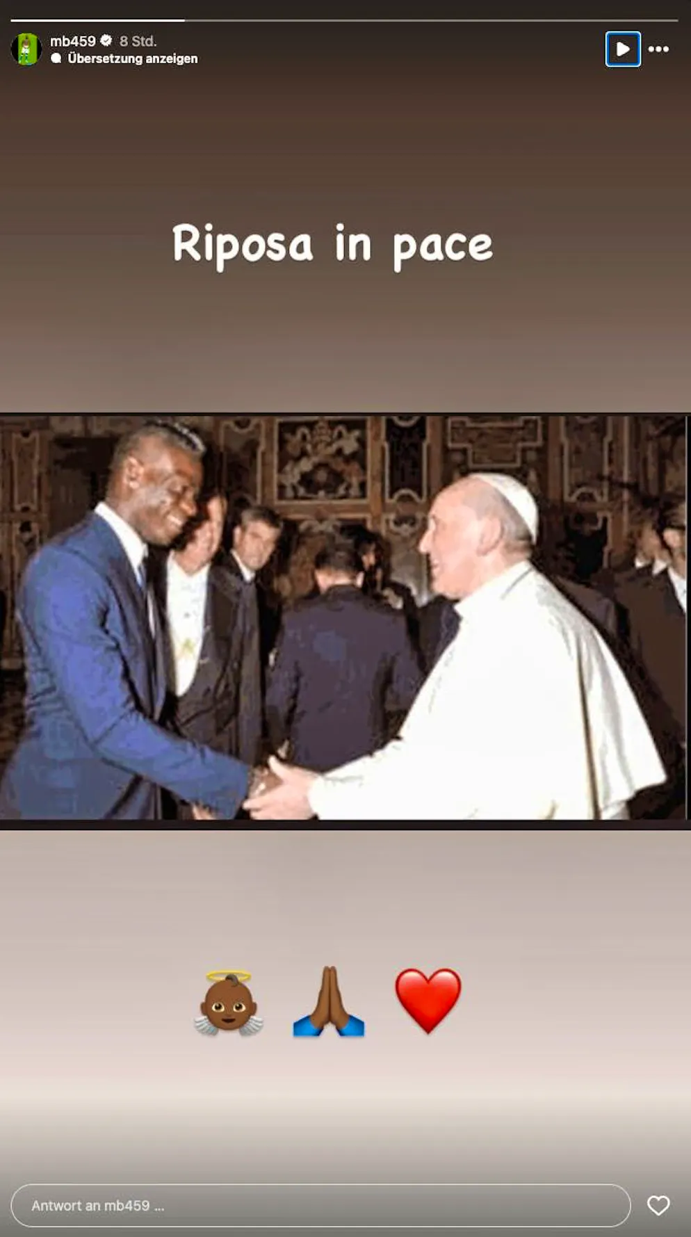 "Rest in peace," wrote former Sion player Mario Balotelli on Instagram.