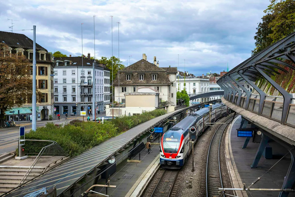 Stadelhofen station in the city of Zurich.
