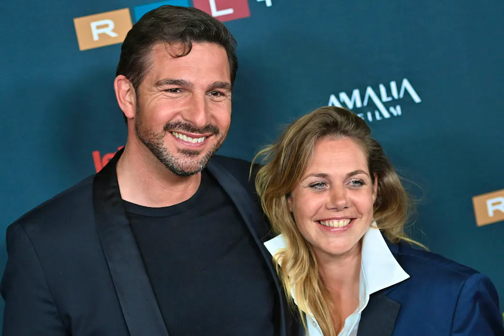 Felicitas Woll and "DSDS" contestant Benjamin Max Piwko at a film premiere in Munich in April 2024. The couple have split up.