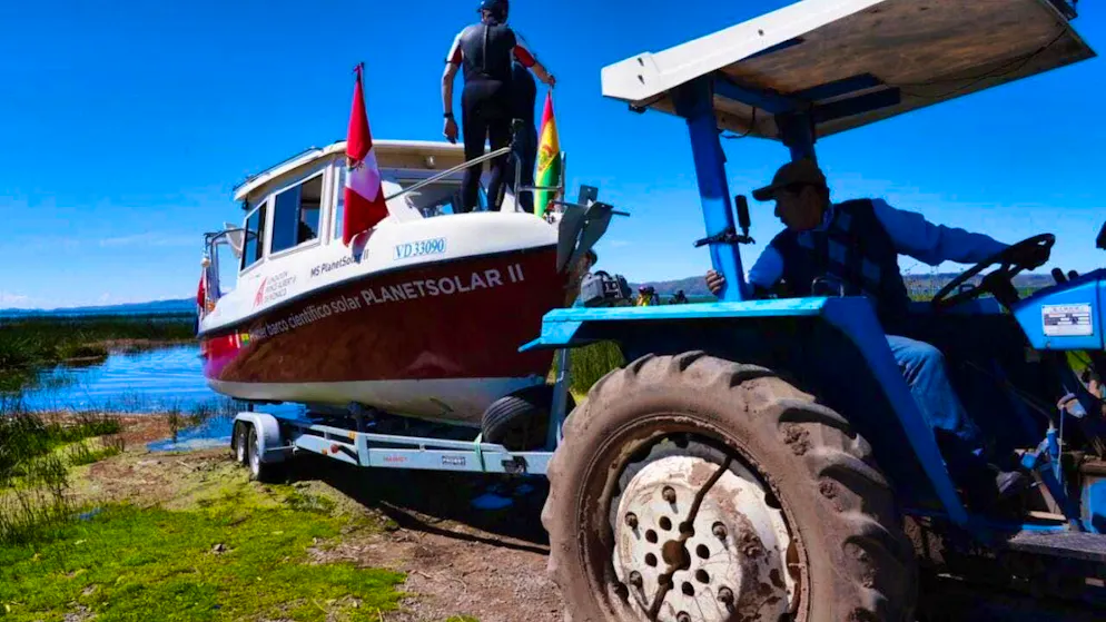 Planet Solar II is to help study plant growth in Lake Titicaca.