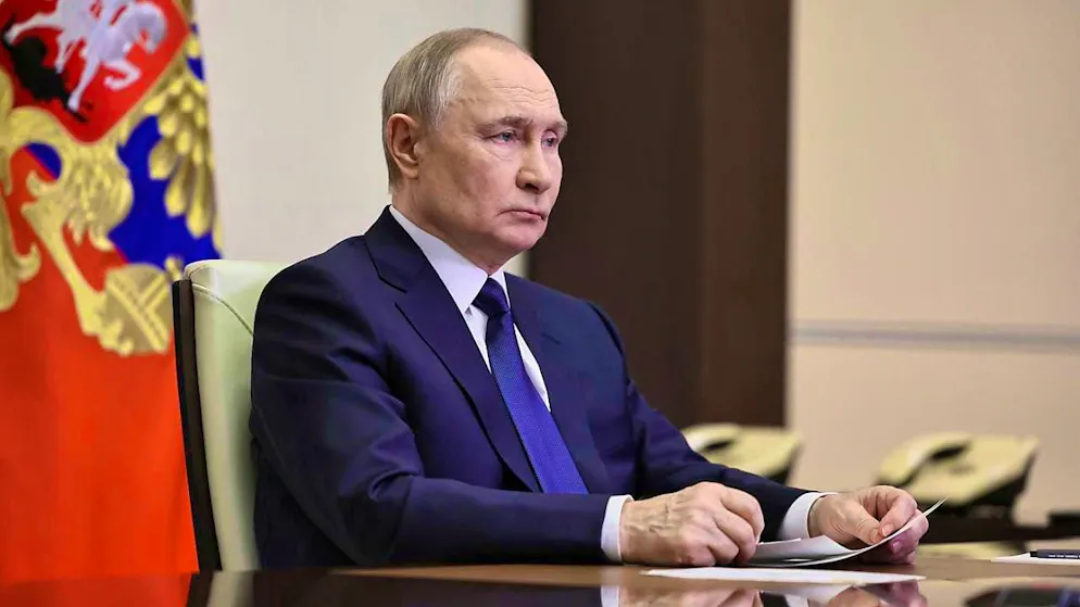 HANDOUT - In this photo released by the Kremlin press service via AP, Russian President Vladimir Putin listens to Russian Chief of General Staff General Valery Gerasimov (not pictured) during a video conference at a residence outside Moscow. Photo: Pool Sputnik Kremlin/AP/dpa - ATTENTION: For editorial use only in connection with current reporting and only with full attribution of the above credit