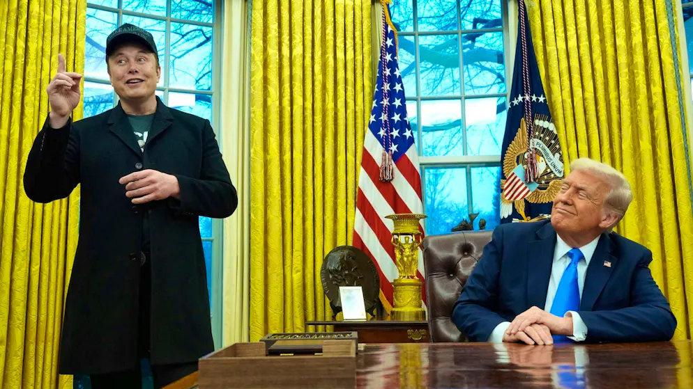 As recently as February, Trump and Musk demonstrated unity in the White House. (archive picture)