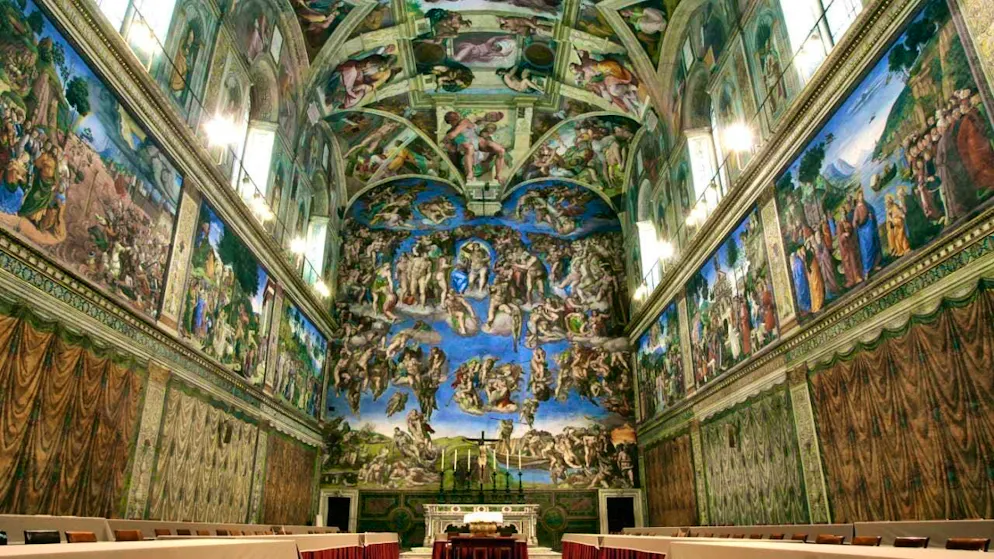 ARCHIVE - Tables and chairs stand in the Sistine Chapel in the Vatican in preparation for the conclave on April 16, 2005. photo: Pier Paolo Cito/AP/dpa