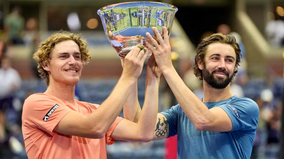 Max Purcell (à gauche) avait remporté l’US Open 2024 en double avec Jordan Thompson.